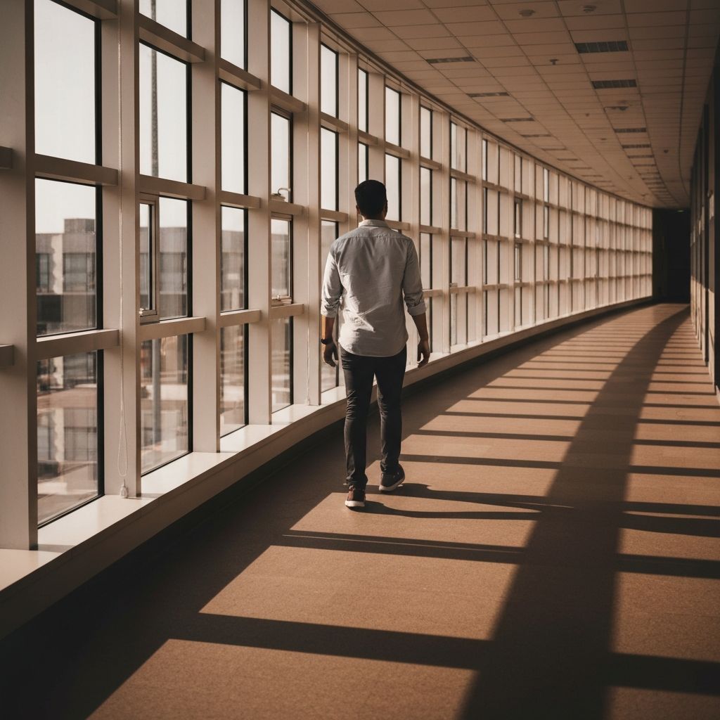 Winding paths through a lush garden representing non-linear career growth